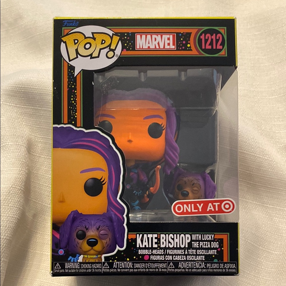 NIB - Marvel Kate Bishop Funko Pop with Lucky the Pizza Dog